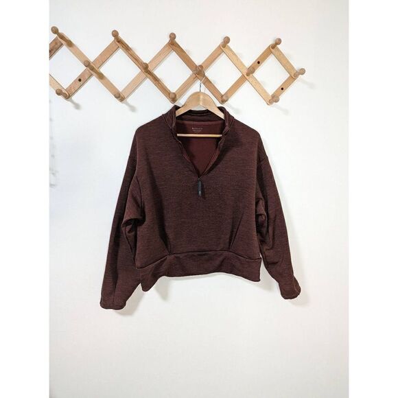Athleta Altitude Polartec Half Zip Women's Sweatshirt in Mahogany Brown - Size L - Picture 1 of 8